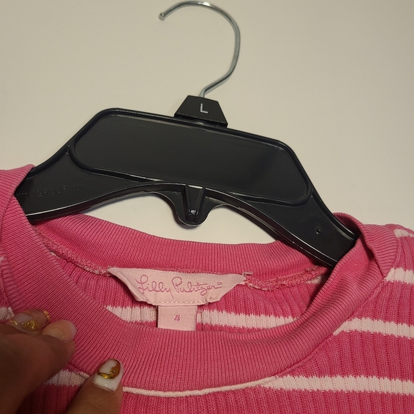 LILLY PULITZER Dress Girls 4 Striped Long Sleeve Striped Pockets Cotton READ - Picture 6 of 9
